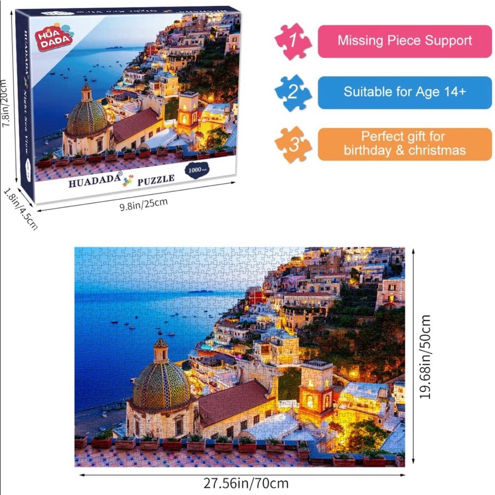 Puzzle Fantastic Positano Italy 1000 Piece Puzzle - Picture 8 of 8